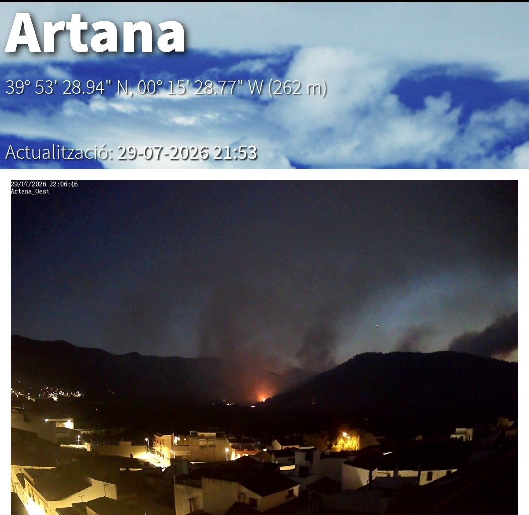 PallaresBlasco's tweet photo. Artana, otra noche en vela.
Ahora se nos quema la zona de la ermita Santa Cristina 🤬🔥 https://t.co/BSMYbGE7XJ