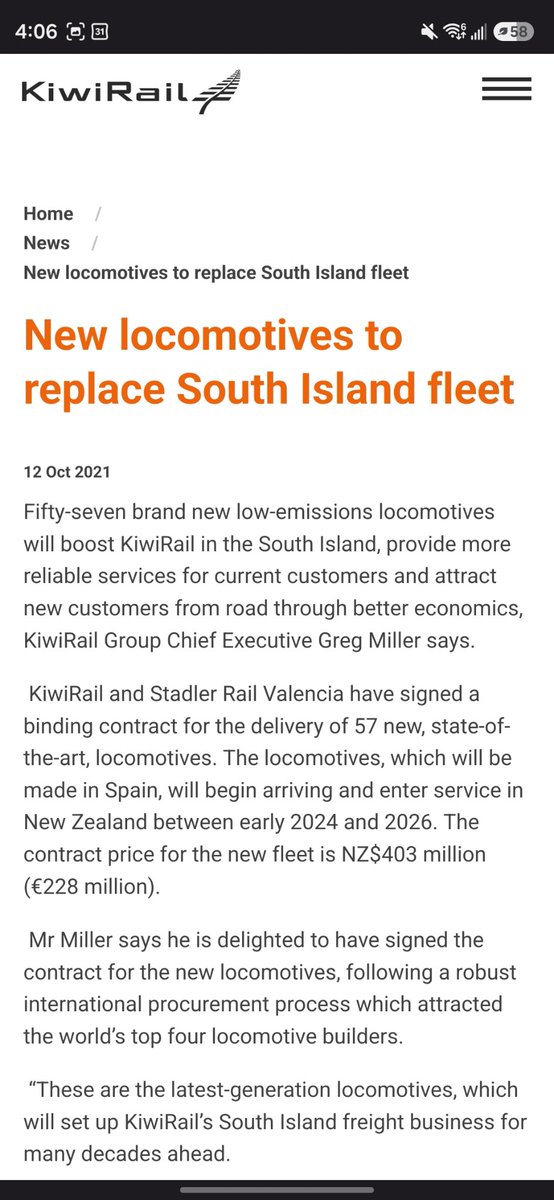 RM_Transit's tweet photo. We are getting less locomotives (45 not 57) for roughly four times the price (the Kiwis paid about 300m CAD). 

The fact that this isn't a major news item is crazy. https://t.co/VTZXj39pXe