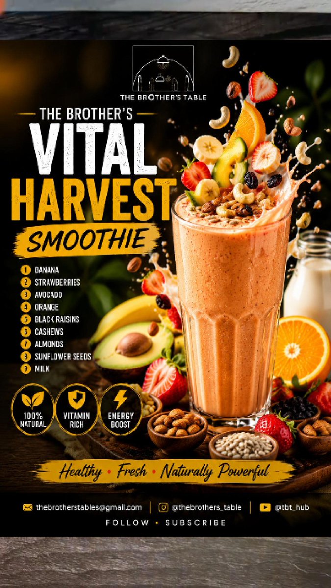 TbT__hub's tweet photo. The Brother's Vital Harvest Smoothie
Subscribe:
1. https://t.co/u9SyOB0KXa
Instagram
2. https://t.co/MWQSNu6WWx
TikTok
3. https://t.co/RmlUcwKZzT
Telegram Channel
4. https://t.co/a45vJDX9E1
5. https://t.co/6Xm0YwOGav
6. https://t.co/Yi5UFcJQjs
7. https://t.co/Trf1PhA1xh https://t.co/wcGQaxS5nq