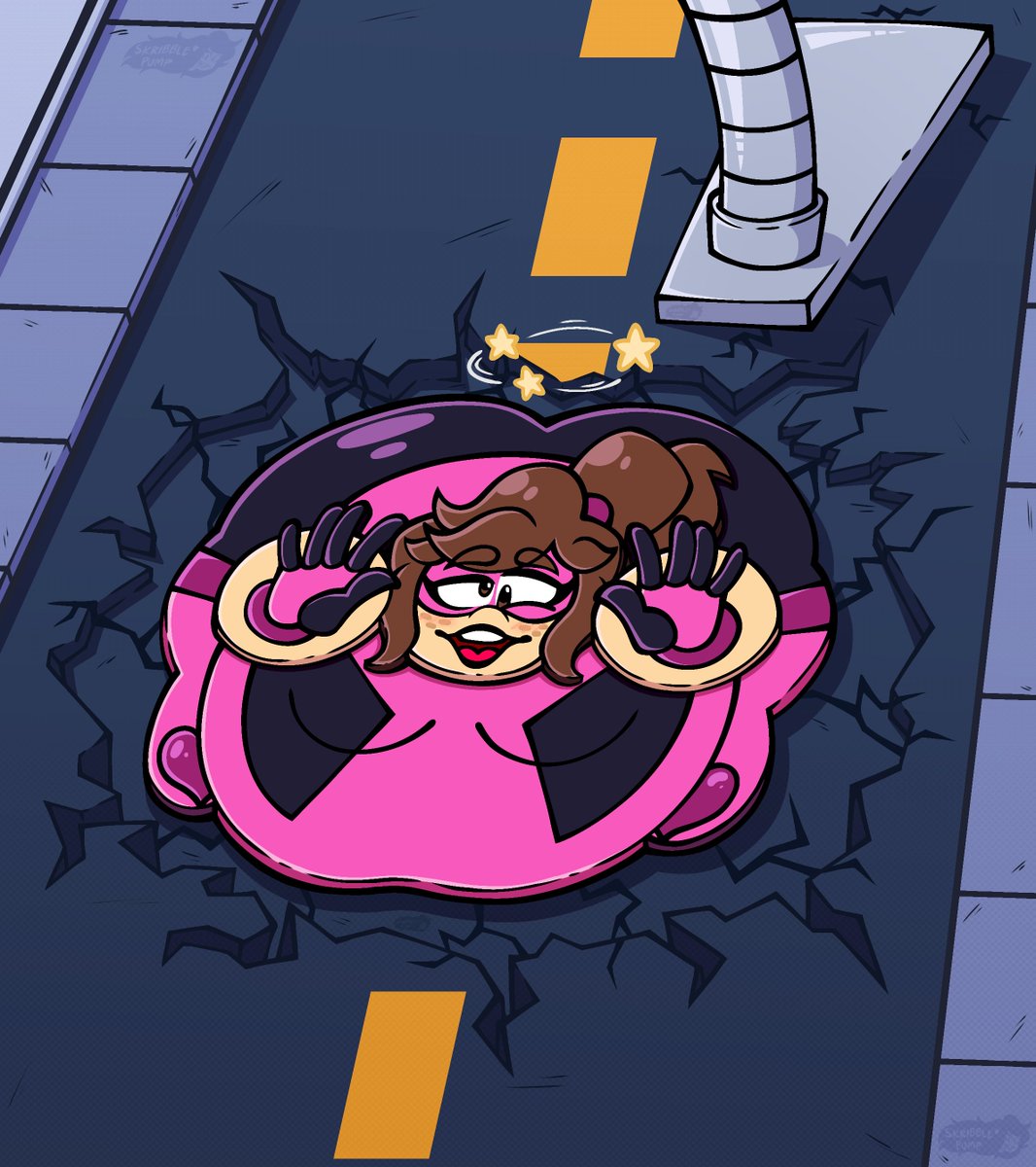 SkribblPump's tweet photo. Bubblegum was trying to stop a giant robot but got distracted by something (alt below)
#flattened #flattening https://t.co/ygilo0e1yn