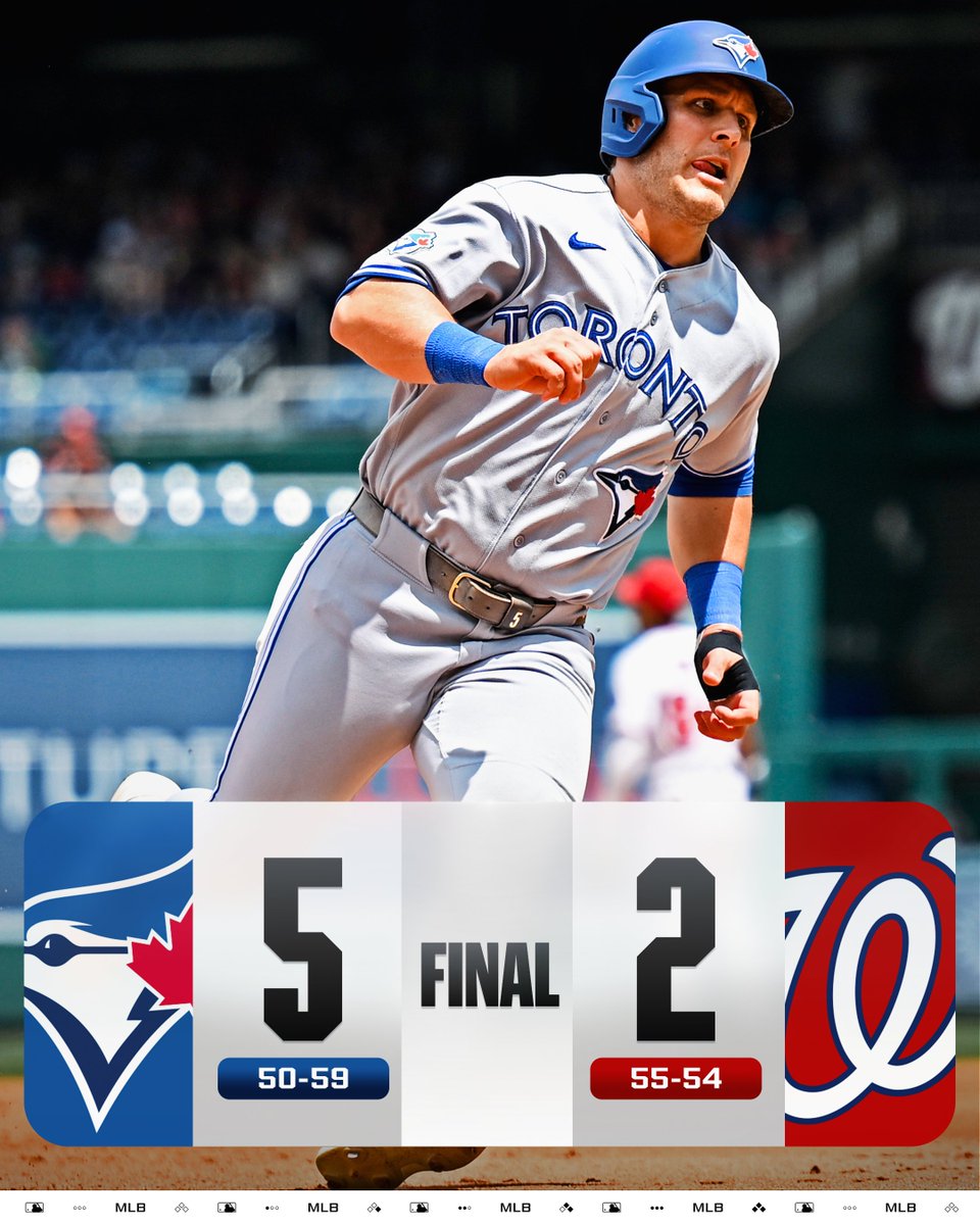 MLB's tweet photo. A 3-run 8th earns the @BlueJays a series win! https://t.co/i9bN6Q5Rsz