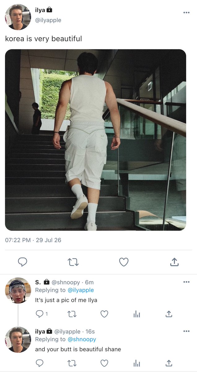 mintyhollander's tweet photo. #hollanov one tweet smau

ilya loves korea but he loves shane even more https://t.co/OI8UvcAUTR