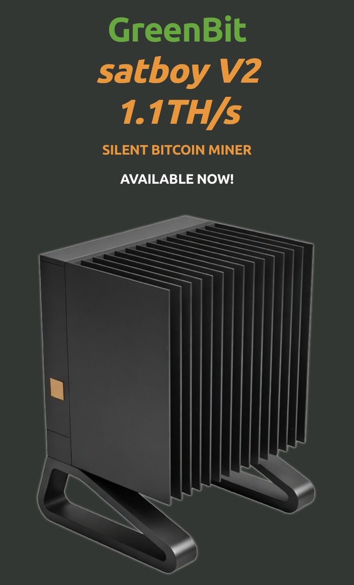 NordicMiningSwe's tweet photo. Everyone on @BlockStBoys live Freaky Friday was asking about if it existed full passive cooling miner… I was trying to tell them it does..
So putting up the info..

       Company: Greenbit Tech
       Name: satboy  1.1TH/s
      SILENT BITCOIN MINER
          @GreenBit_Tech https://t.co/WygY8gzmnC