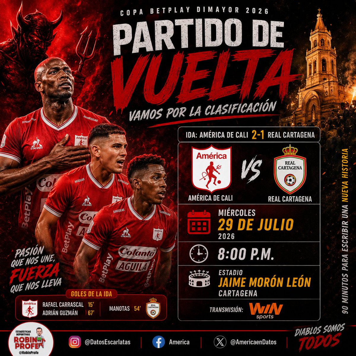 AmericaenDatos's tweet photo. Vamos por la victoria @AmericadeCali https://t.co/0C5EpEakaO