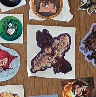 Quezeel's tweet photo. @Miru_png my bnuuy! your sticker and card are so lovely, the card is going right into my next deck https://t.co/2QwBy4mRgW
