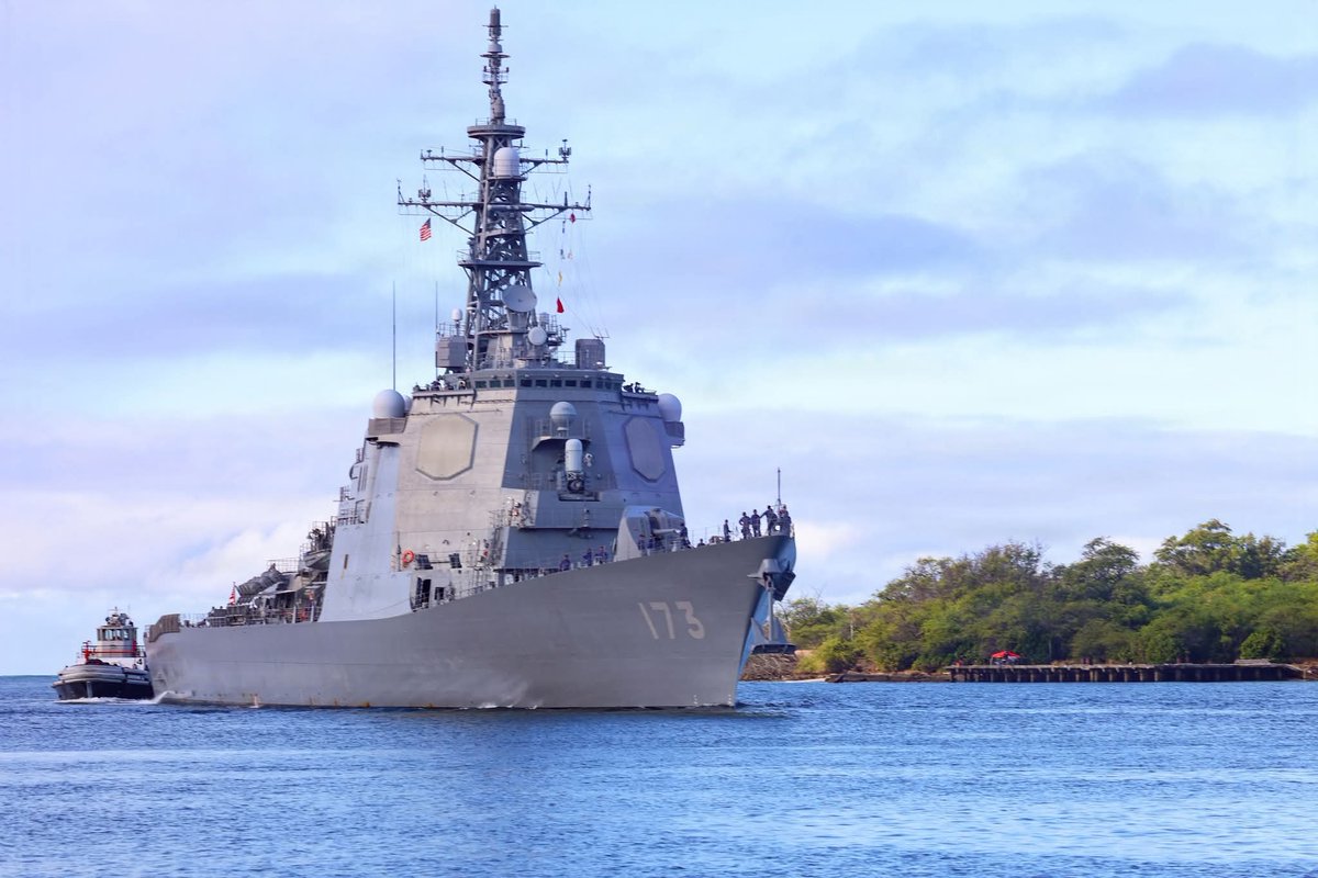 RimofthePacific's tweet photo. Republic of Singapore Navy  ship RSS Steadfast,　Japan Maritime Self-Defense Force ship JS Kongo, Mexican Navy  ship ARM Usumacinta, and Peruvian Navy submarine BAP Chipana return to Joint Base Pearl Harbor-Hickam upon the completion of  #RIMPAC2026 sea-phase.
📸: MC1 Luke McCall https://t.co/HCBMlNAYLQ
