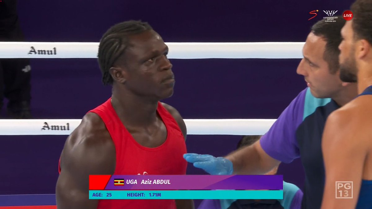 ndagijerichie's tweet photo. Uganda Bomber, Aziz Ringo, in action at #CommonwealthGames, now!  ⚡🥊

#Glasgow2026 #TeamUganda https://t.co/FZGqnzIUgl
