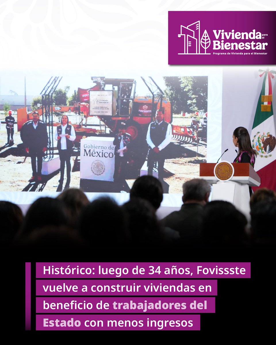 GobiernoMX's tweet photo. Fovissste recupera la construcción de viviendas; el compromiso es edificar 100 mil en el país.

La inversión es de 60 mil millones de pesos para garantizar ubicación y condiciones adecuadas. En Puebla, colocamos la primera piedra del conjunto habitacional “Carmen Serdán”. https://t.co/LMM2Itfwks