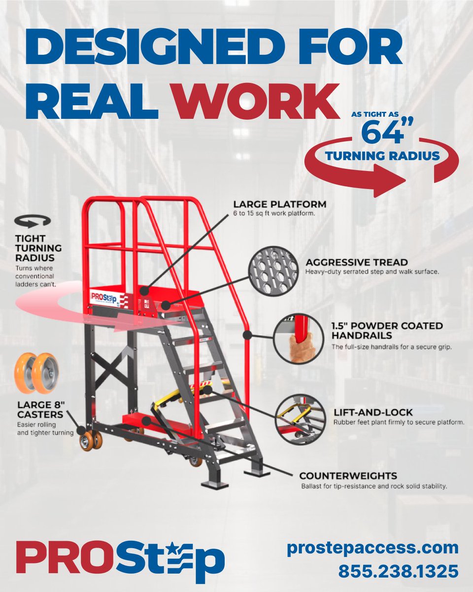 ErectaStep's tweet photo. Most rolling ladders are stuck in wide‑aisle thinking. Visit https://t.co/BPiIAUrhfJ or connect with the ErectaStep team for details and pricing.
#ProStep #RollingLadders #NarrowAisle #IndustrialAccess #ErectaStep https://t.co/4FVc33xuPC