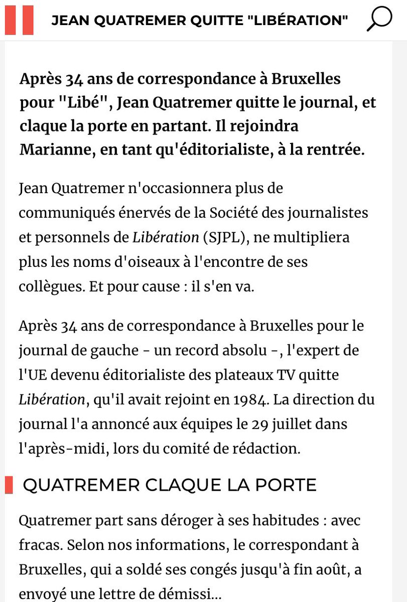 BMoon_bee's tweet photo. Quatremer poussé vers la porte de Libé, rejoint logiquement Marianne, l’officine de propagande 🇮🇱 de ses amis Olivennes et Ève Szeftel (elle même critiquée en interne pour sa misérable plume au service d’🇮🇱.) https://t.co/ENJkJekv4V