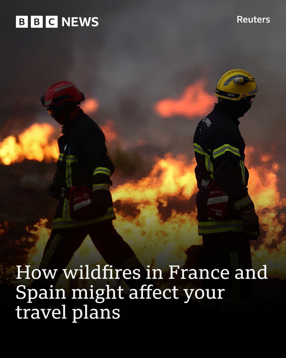 olotuche59's tweet photo. What could the wildfires in France and Spain, where hundreds of thousands of residents have been evacuated, mean for your travel plans this summer? 
 
Find out here: https://t.co/wOLgOXIz16 https://t.co/cxCF2JpXM9