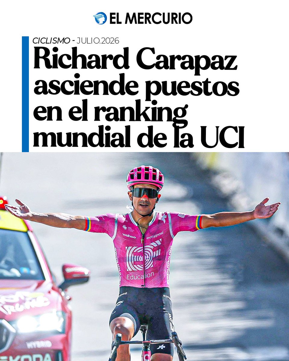 elmercurioec's tweet photo. Carapaz regresó al Top 30 del ranking UCI. Conozca su nueva ubicación. https://t.co/L5FCeeIAPQ https://t.co/JiFq09jttM