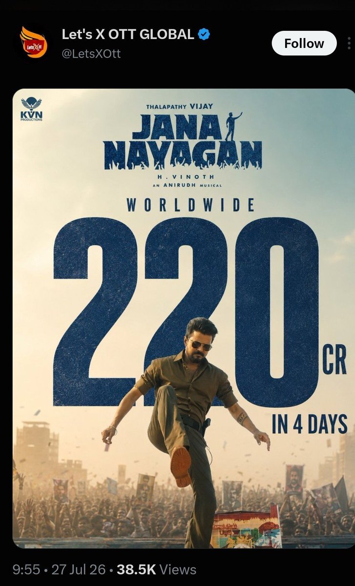 Itz_PrabhaOffl's tweet photo. 27th morning 9pm - 220Cr
27th evening 4pm - 250cr
29th afternoon 12pm - 275cr

Night 10pm ku 350cr poster loading 🔥🔥 https://t.co/XGzwFdruij