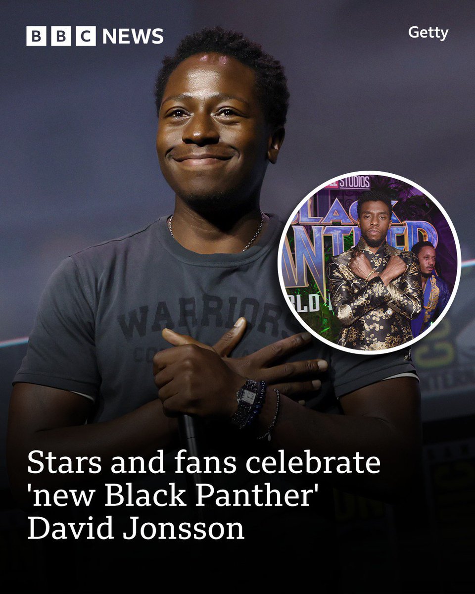 olotuche59's tweet photo. British actor David Jonsson was named as the new Black Panther at this year's Comic-Con. US actor Chadwick Boseman, who died aged 43 in 2020, four years after a colon cancer diagnosis, played the character in the original Black Panther movie. https://t.co/5p1uI3za1u