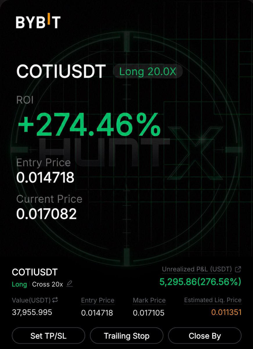 hunt_x_trading's tweet photo. +5,292$ profit $COTI

How do you like the deal? As I told you, the huge profit of which I shared with you! Everyone who trusts me earns a lot! Congratulations to everyone on the profit!

The deal is closed at the take profit mark - ✅ https://t.co/1FCcDlzNnu