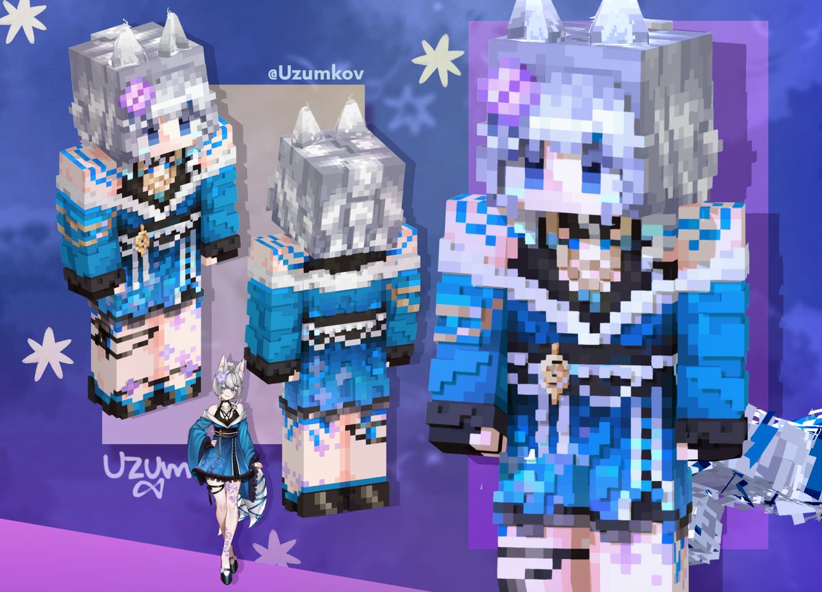 Uzumkov's tweet photo. Mais uma skin divertidíssima de fazer pra Eeiris! Uma das minhas favoritas! (postado primeiro no meu Tiktok hihi)

• Créditos e video da skin in-game na reply🪻

- Minecraft 128px Skin C0mm to @Eeirisz to the SMP #Ravencove! https://t.co/ReNCPv7vR8