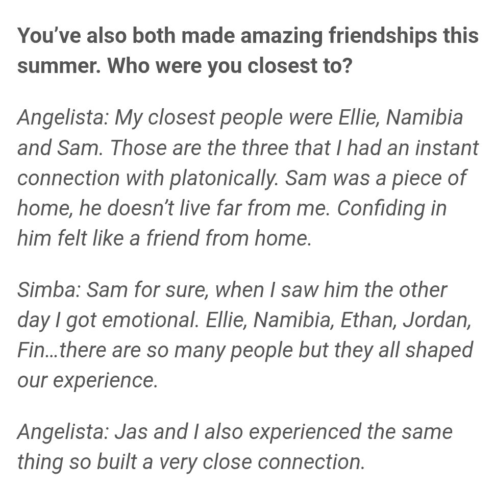 AngieeBase's tweet photo. Angelista exit interview with DailySport UK on her friendships and favorite day in the villa w/ simba https://t.co/jMTgokmXqF