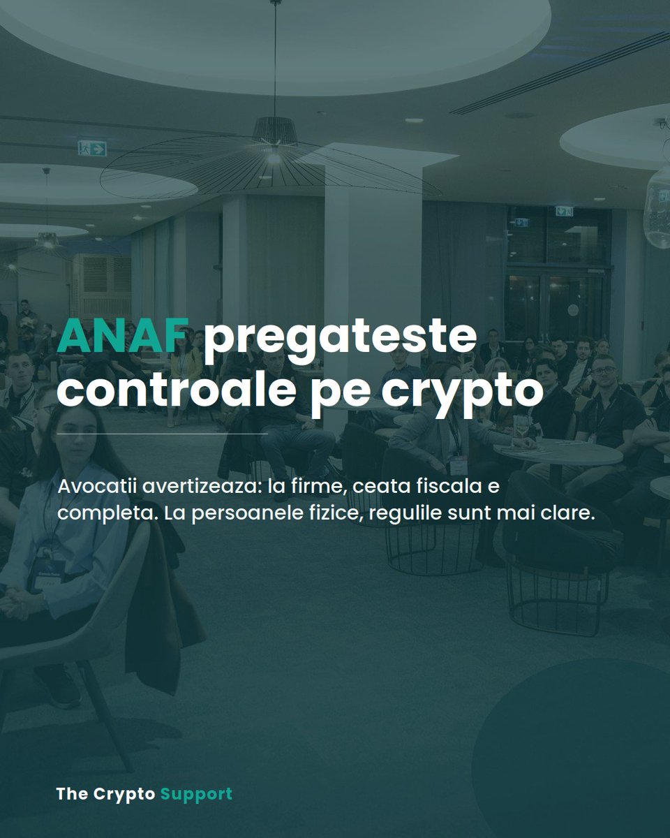 CryptoSupportRO's tweet photo. ANAF pregătește controale pe crypto.

La firme: „ceața fiscală e completă."
La persoanele fizice: regulile sunt mai clare.
Cota e 16%, calculul e stabilit, declararea se face prin Declarația Unică.

Diferența o face să știi ce datorezi înainte să te întrebe cineva.

Investești în crypto? Ține evidența fiscală simplu cu
@CryptoSupportRO