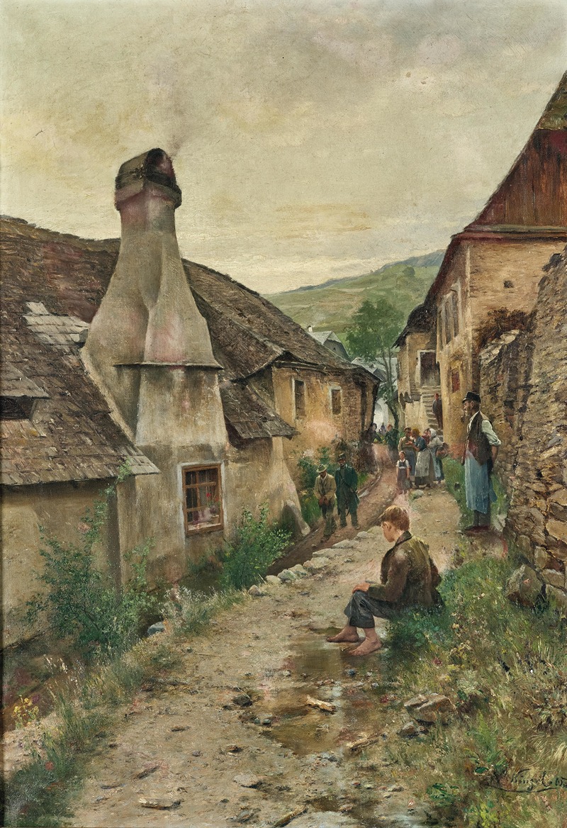 arte_angela's tweet photo. JOSEF KINZEL
Pintor Austríaco
1852-1915
"Una Calle de Pueblo en Radelbach, Wachau"" https://t.co/9ceYMarMnp