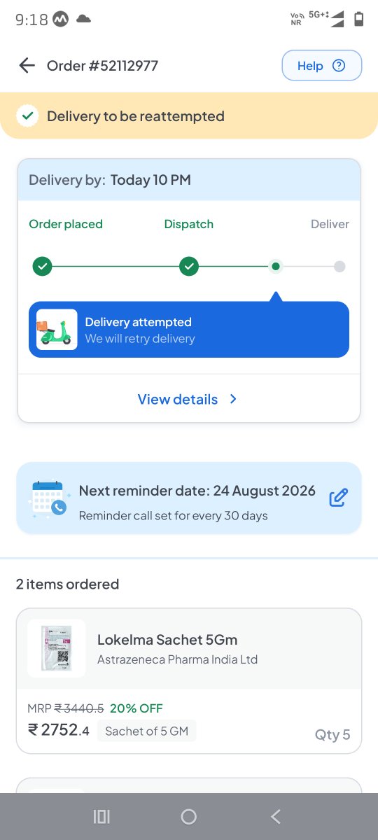 DilipKumar_DKP's tweet photo. Hey @TruemedsIndia &amp; @BlueDart_India, my essential medicine order [52112977] is being delayed due to fake "failed delivery attempts." No call, no show, and zero support. Need an urgent update on my delivery today! 💊📦 https://t.co/pZJllK685g