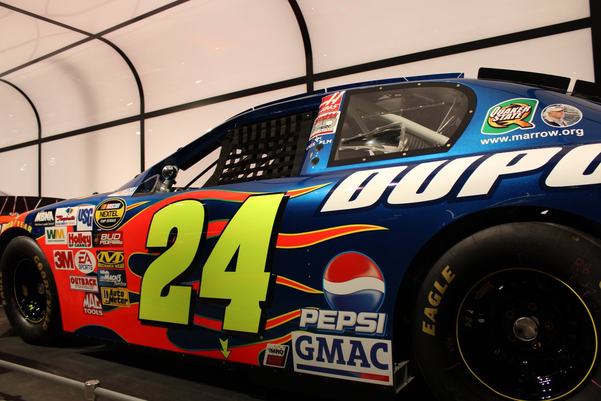 Jeff Gordon's 2004 Brickyard 400 winning car on display at the IMS