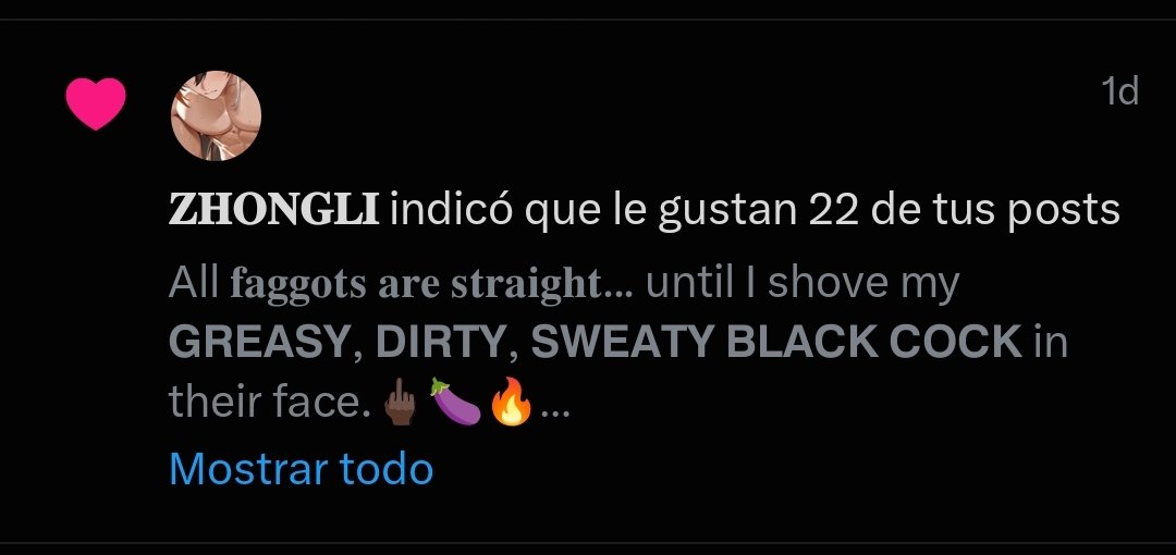DepravedGym's tweet photo. [𝐔𝐒𝐄 -> 𝐅𝐈𝐋𝐋 -> 𝐃𝐈𝐒𝐂𝐀𝐑𝐃]

Even an archon like @BITCHEDARCHON is no exception to this rule. Now that fucking fagg*t is no different from a whore with a small clitoris addicted to my GREASY, FILTHY BLACK ROD. ♠️🖕🏿

“Never forget your place again, FAGG*T. 💢💢” https://t.co/K47Z5gHsx7