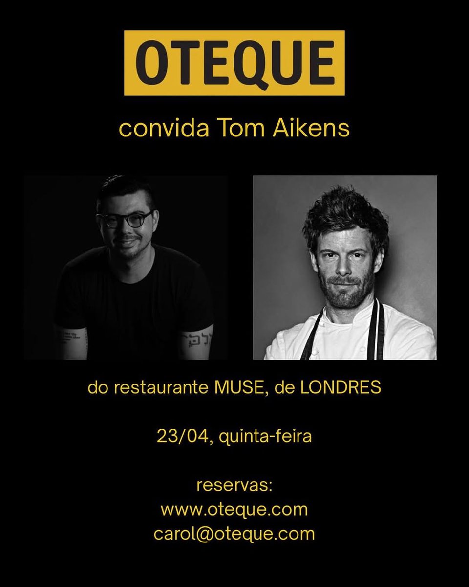 albertolandgr's tweet photo. celebramos 8 anos de oteque e para tal, dia 23/04 vou ter a honra de receber no  meu grande mentor e melhor COZINHEIRO que já vi segurar uma panela, Mr. Tom Aikens, quem conhece um pouco da minha história sabe do significado desse cara na minha carre... https://t.co/8o50EIH4iq