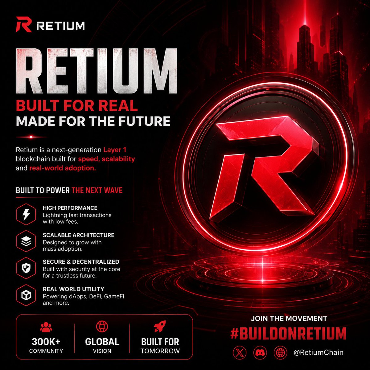 0xGulla's tweet photo. Every blockchain talks about the future.

Retium is building the infrastructure to make it real.

Fast execution, scalable architecture, and a focus on real utility are what separate strong ecosystems from short-lived hype.

Excited to support the vision 

@RetiumChain https://t.co/phYcJ2JEJx