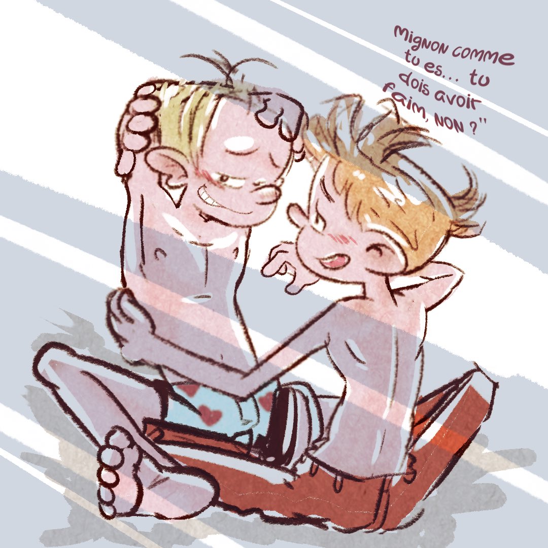 ScoopSugarCream's tweet photo. Two friends after long day of work.
#Spirou #Fantasio #fanart #gay #illustration #cartoon #raunch #sketch #coloured https://t.co/bpofDkcIAE