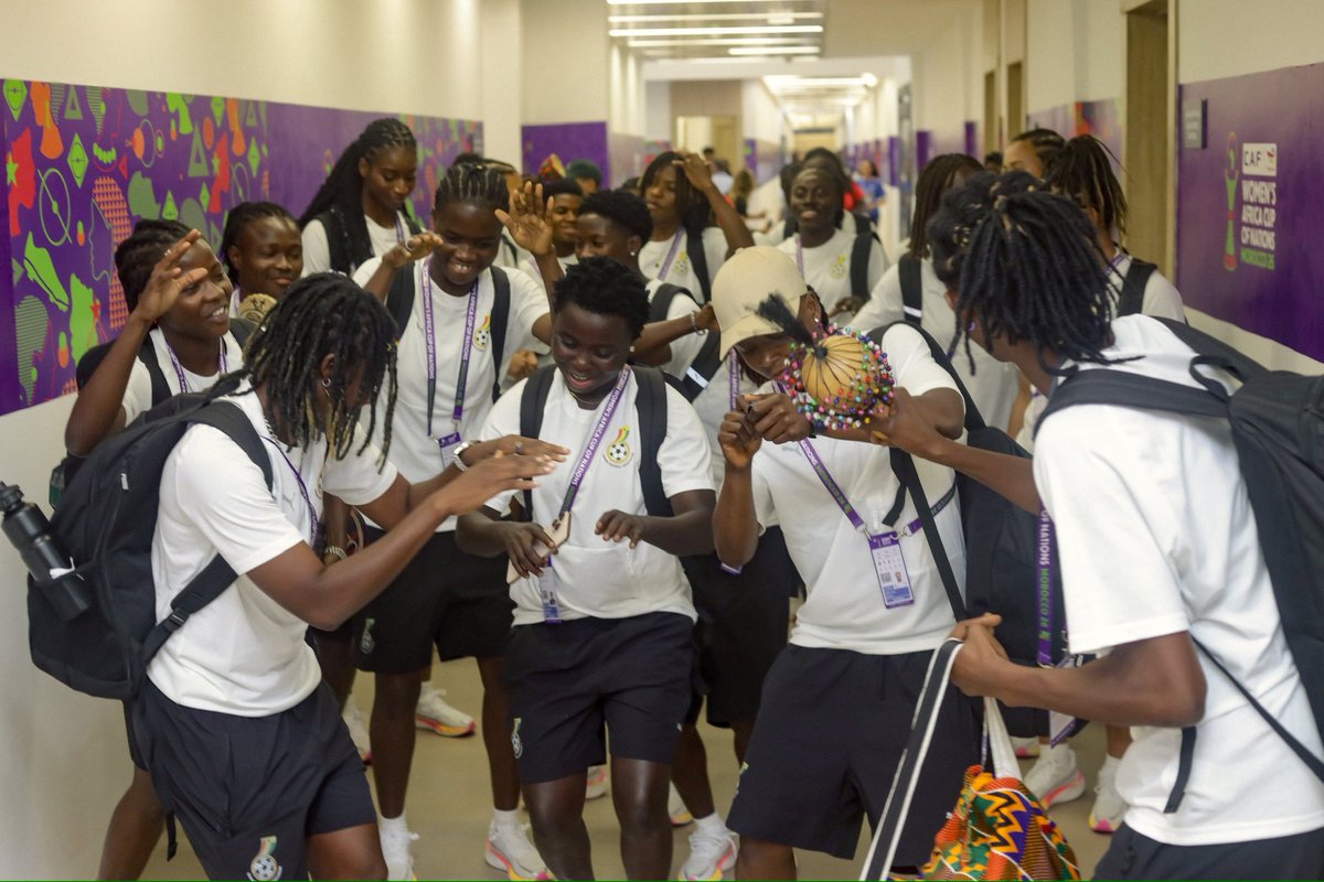 GhanaWNT's tweet photo. In the hood with the Ghanaian vibes🏟️

🇬🇭 x 🇨🇻 

#ShineBlackQueens✨ 
#MoreThanAble 💪🏾
#TotalEnergiesWAFCON26 https://t.co/jetfEMsV2B