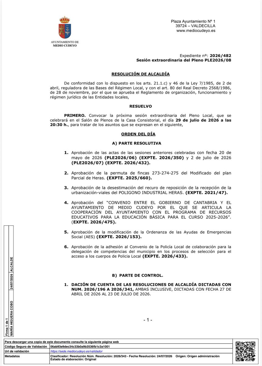 VoxMedioCudeyo's tweet photo. Este 29 de julio (20:30 h.) tenemos Pleno Extraordinario en el Ayuntamiento de Medio Cudeyo.
Llevamos a cada punto del orden del día lo que siempre os prometemos: transparencia, sentido común y defensa de nuestros vecinos.
#CuidaLoTuyo @Vox_Cantabria @vox_es
@jorrin_luisa https://t.co/gA00zx7FHa