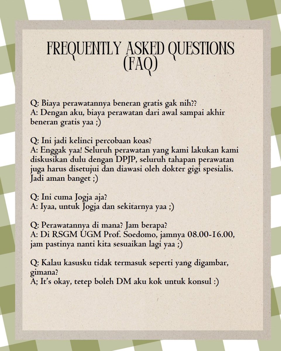 toufflemire's tweet photo. [RTs are appreciated 🥹🙇🏻‍♀️] 

Hallo! Aku Nana, koas gigi Jogja. 🦷🪥

Kalau kamu dom Jogja, punya keluhan gigi GERAHAM BERLUBANG BESAR dan ingin DICABUT oleh koas secara GRATIS, boleh reply/ketuk DMku yaaa! :D 

Kalau mau konsultasi juga boleeehh 😁👍🏻 https://t.co/EUNJ0xUzxP