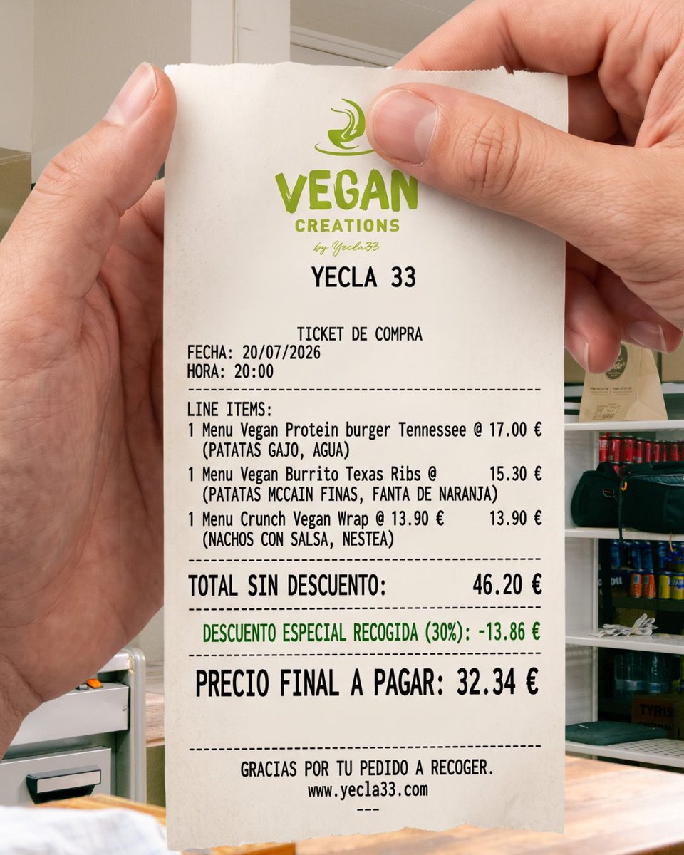 Yecla33's tweet photo. 💚 Cena vegana completa, saciante y con un 30% de descuento si recoges en Yecla33.

Todo lo que necesitas para una cena deliciosa, que llena y ¡totalmente vegana! 😋

Haz tu pedido para recoger y ahorra: https://t.co/hOpvdwAB46 https://t.co/DQmVauYsMO