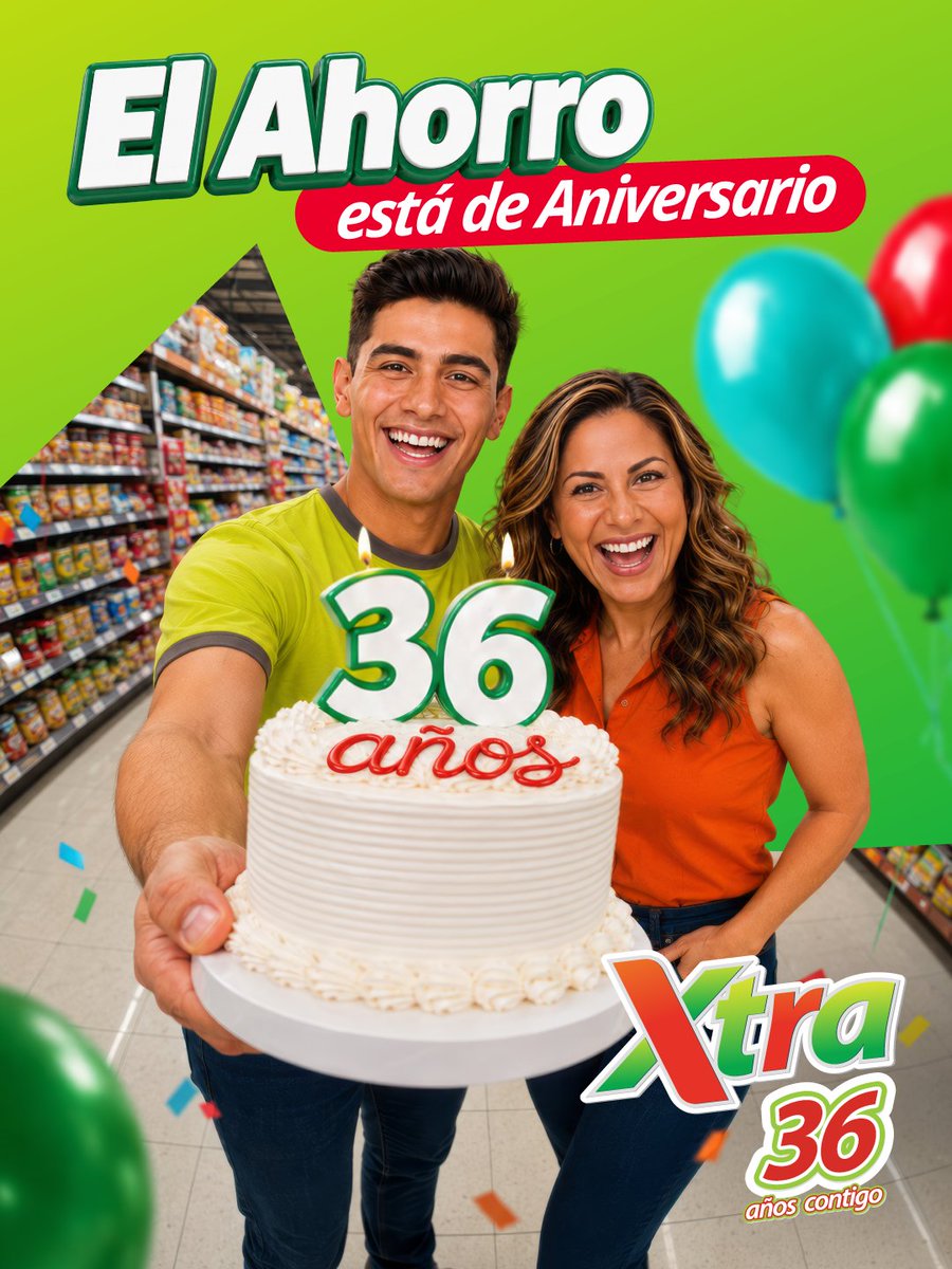 panamaendirecto's tweet photo. #PUBLICIDAD | ¡Supermercados Xtra celebra sus 36 años premiando a sus clientes! Con promociones imperdibles para ahorrar al máximo, la compañía trae dinámicas y ofertas únicas cada día con su “Bono Xtra” y los “36 días de sorpresas”.
Conoce más información sobre las actividades, cómo ganar con las promociones y únete a este gran festejo de aniversario visitando las redes sociales de la compañía: @SuperXtraPanama  , @xtrafarmapanama  y @feriaxtra_pa