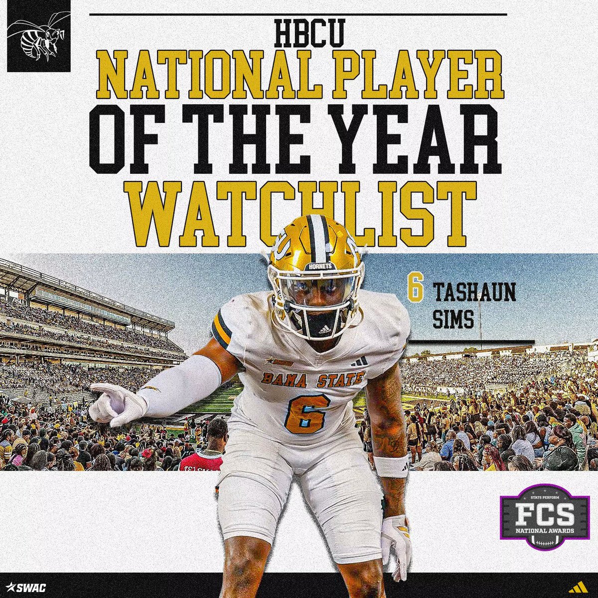 BamaStateSports's tweet photo. Three Hornets Named to Stats Perform NPOTY Preseason Watch List

Read More ➡️ https://t.co/cwVvChcxdc 

#SWARMAS1 https://t.co/pAV85fllZH