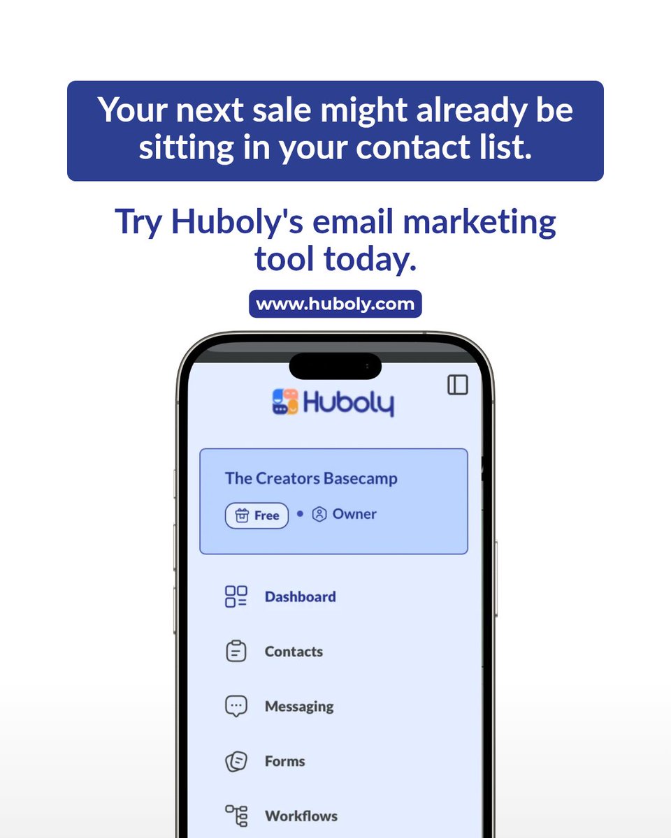 HubolyHQ's tweet photo. Your next sale might already be sitting in your contact list.
Try Huboly's email marketing tool today 👇
https://t.co/8fhatQVWFc https://t.co/gUEmKMKmP1