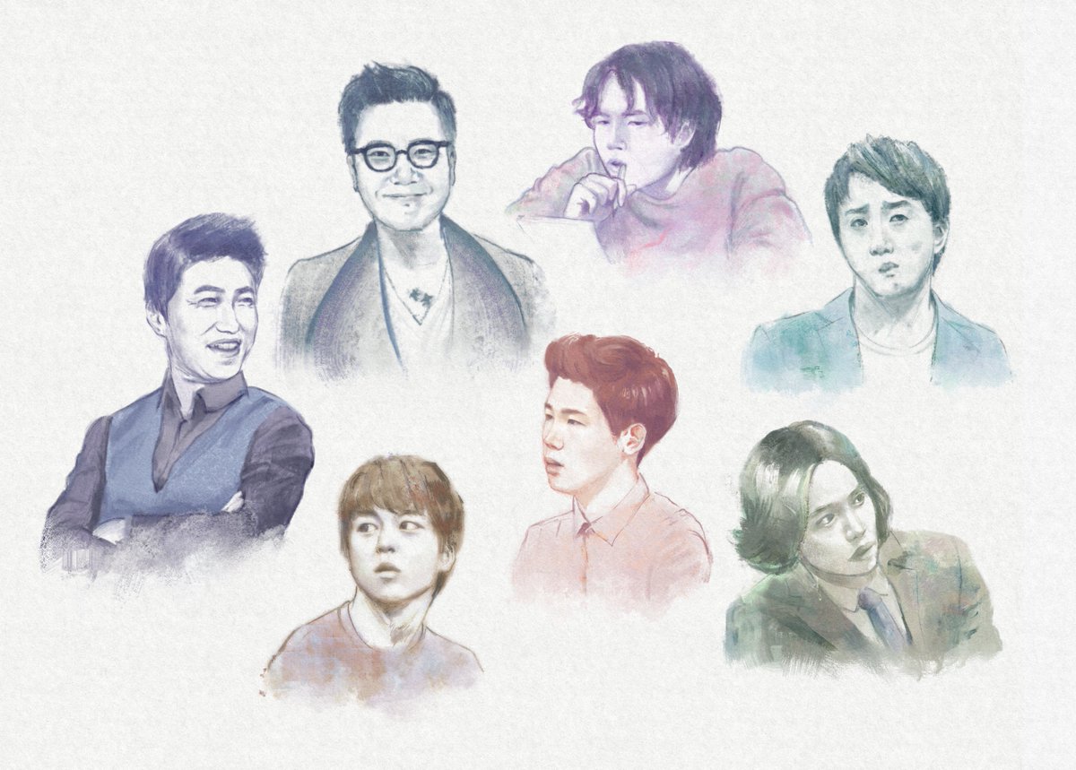 tseiriii's tweet photo. jang dongmin・lee sangmin・oh hyunmin ・seo chulgu/xitsuh・kim kyunghoon・hong jinho・choi yeonseung
장동민　이상민　오현민　서출구　김경훈　홍진호　최연승
#thegenius #더지니어스 #bloodygame #gameofblood #피의게임 #thedevilsplan #데블스플랜 #koreanvariety #fanart #portrait https://t.co/KLO6lcmLRP