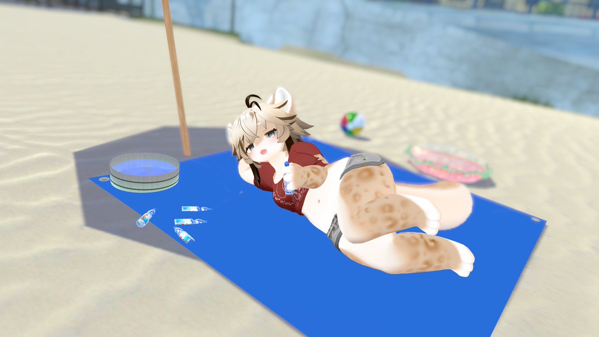 VRChat_Yu_min's tweet photo. 田舎の親戚の家に遊びに来て三日で順応する灰島 https://t.co/qPi9dsTfuC