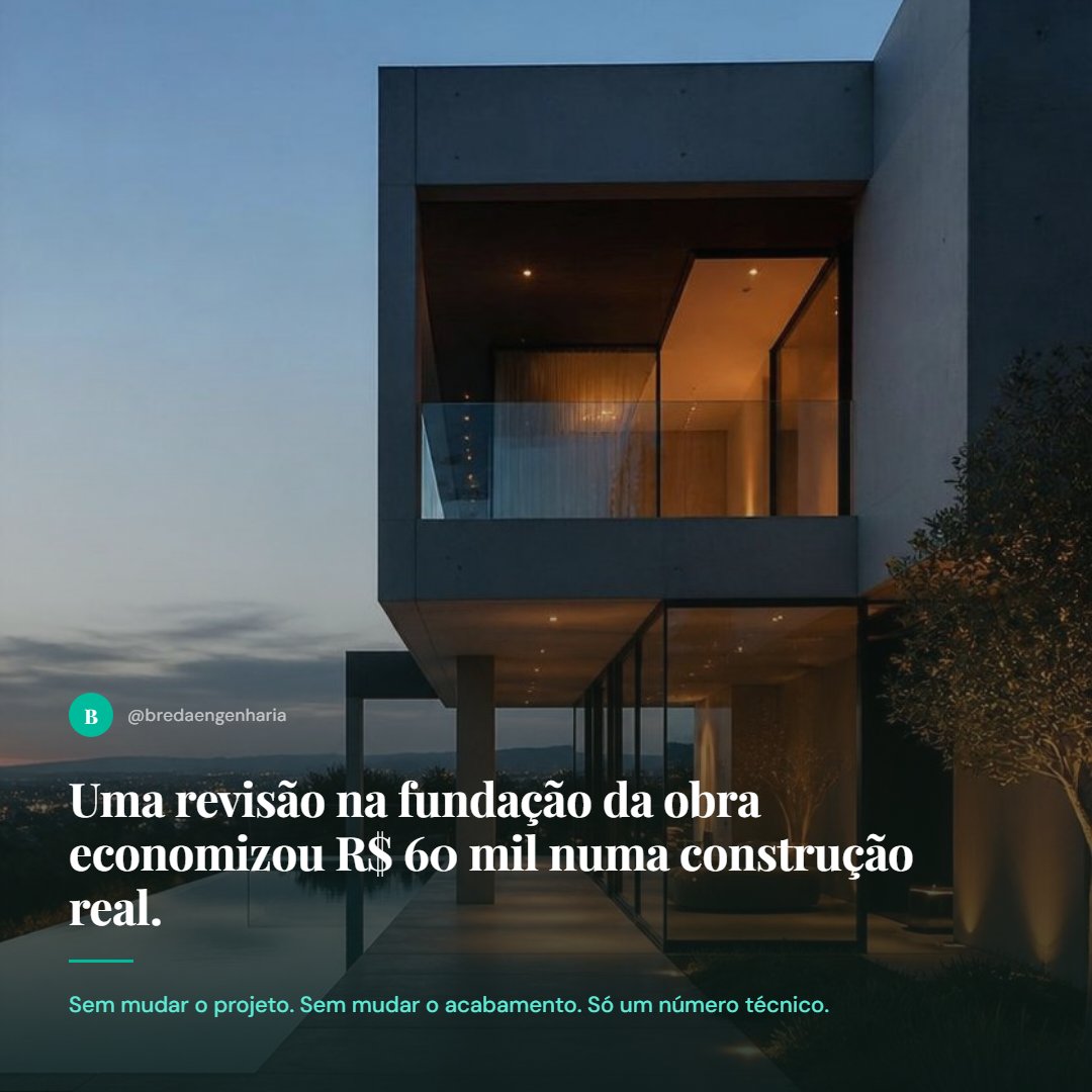eu_thiagobreda's tweet photo. Uma revisão na fundação da obra economizou R$ 60 mil numa construção real.

Sem mudar o projeto, sem mudar o acabamento. Só ajustando o diâmetro da estaca.

#construcaocivil #engenhariacivil https://t.co/MuU2J1UmeQ