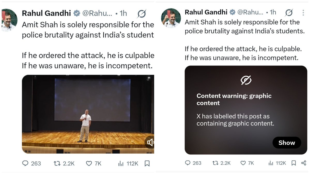 RahulSeeker's tweet photo. If you still live in the illusion that India is a functional democracy - This is how here the sm platforms handle the press conference of the leader of opposition.

Reason?

And you still expect justice for those kids who were beaten black &amp; blue without provocation?
👎🏾 👎🏾👎🏾 https://t.co/1DJqyPS6eI