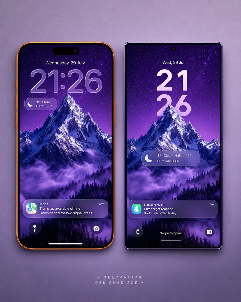 PixelCraft4K's tweet photo. Where the summit dreams in violet.

Wallpaper for iPhone &amp; Android ↓

♡ Like  ↻ Repost  🔖 Save  ＋ Follow https://t.co/SHAZZB8pWd