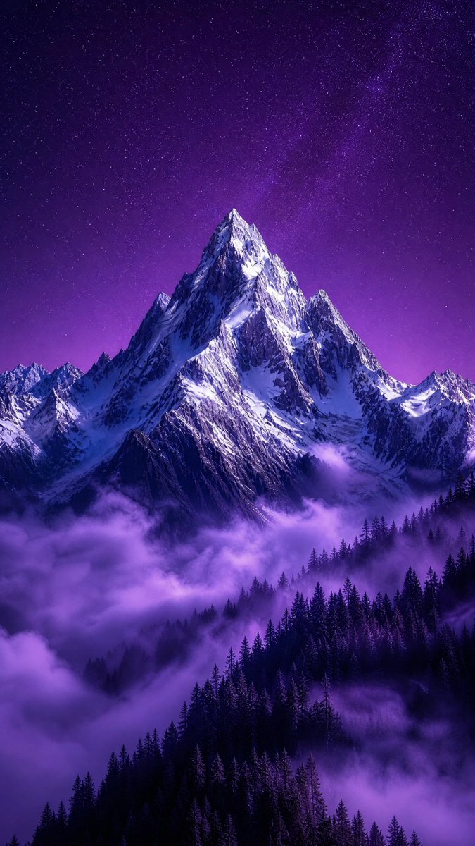 PixelCraft4K's tweet photo. Where the summit dreams in violet.

Wallpaper for iPhone &amp; Android ↓

♡ Like  ↻ Repost  🔖 Save  ＋ Follow https://t.co/SHAZZB8pWd