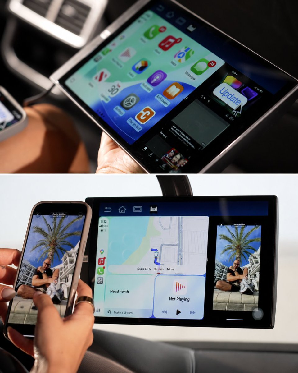 DualElectronics's tweet photo. Big screen. Bigger possibilities.

Meet the DMD10W Portable #CarPlay Display: the easiest upgrade you'll use every day! https://t.co/bzXyNeJbLQ🎶 https://t.co/KYSXCCEmG7