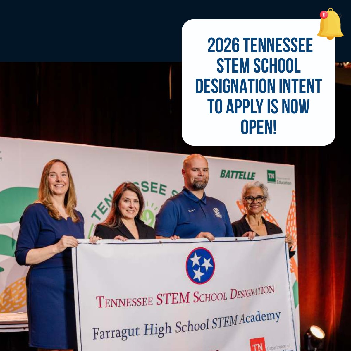 theTSIN's tweet photo. Join a community of innovative educators and students committed to creating impactful STEM learning experiences.

Intent to Apply closes Sept. 15.

Learn more: https://t.co/lvL68ed740

#STEM #STEAM #TNEdu #STEMEducation https://t.co/A1CnPHiwTr