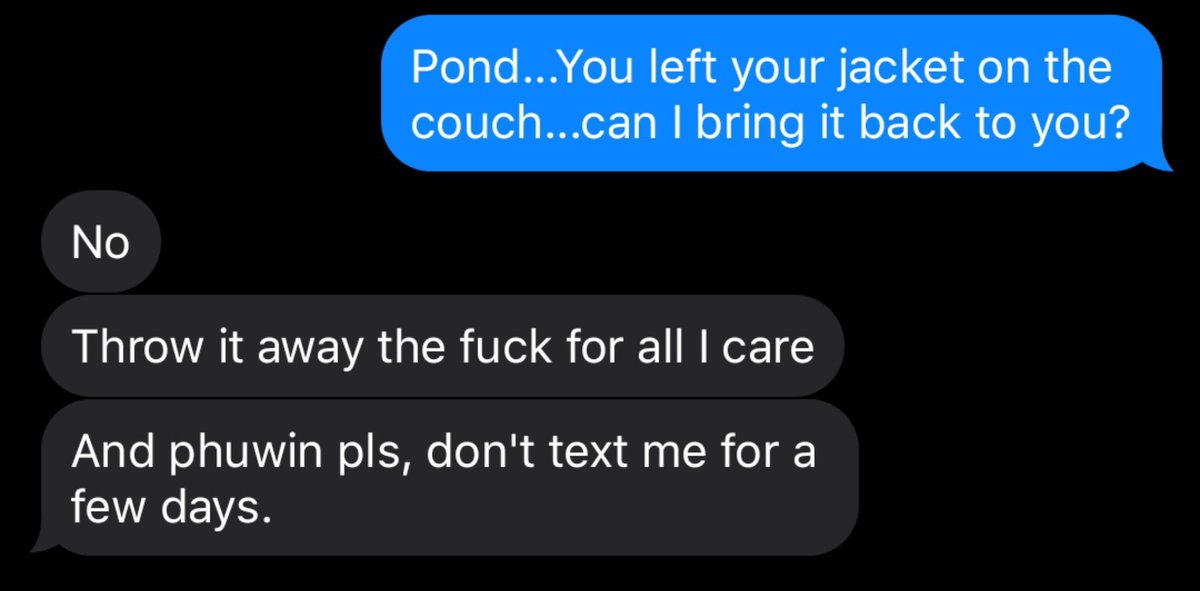 Phualwayswins's tweet photo. A​#pondphuwin Au

​Where Pond only knows how to hurt the person who stays, and Phuwin is a dumbass. https://t.co/xReowZaS4p