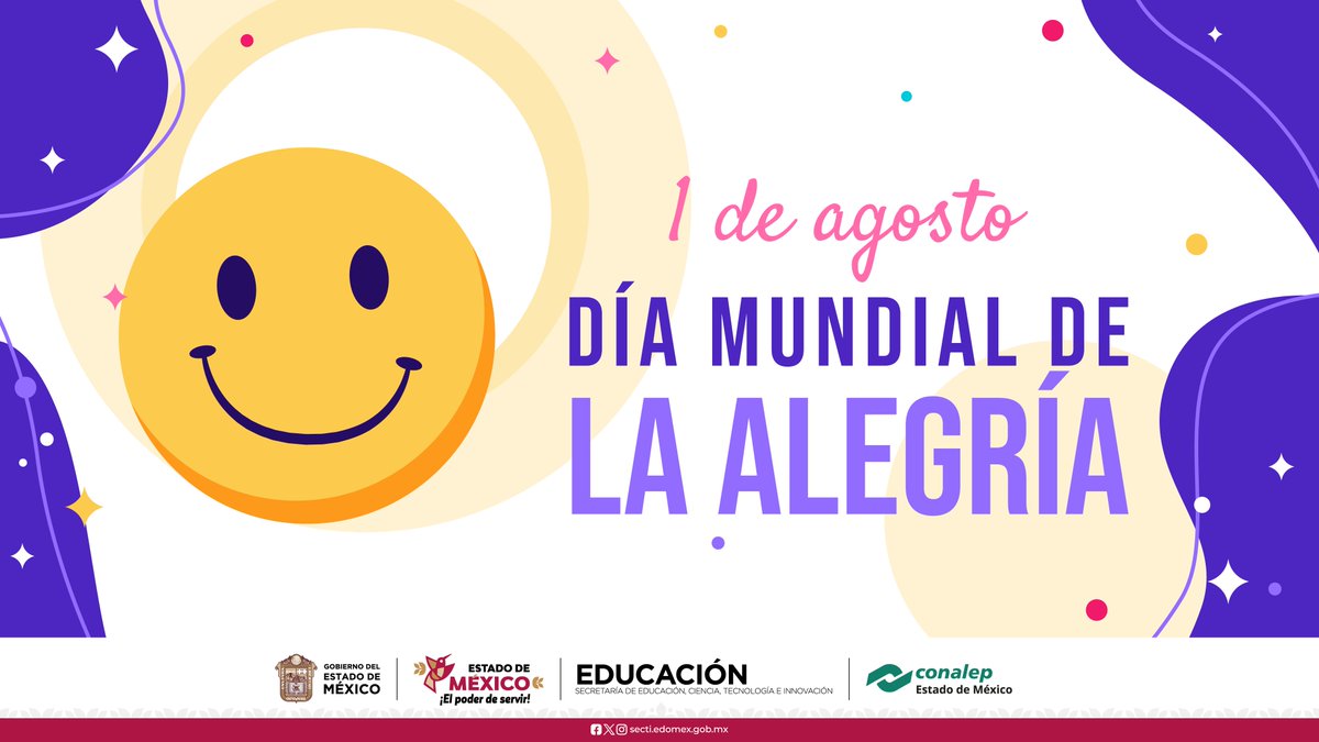 Conalep_Edomex's tweet photo. 😊 ¡Hoy regala una sonrisa y comparte alegría con quienes te rodean! 😄🌟

#DíaMundialDeLaAlegría #Alegría #Felicidad #Sonrisa https://t.co/21XyCMa4ct