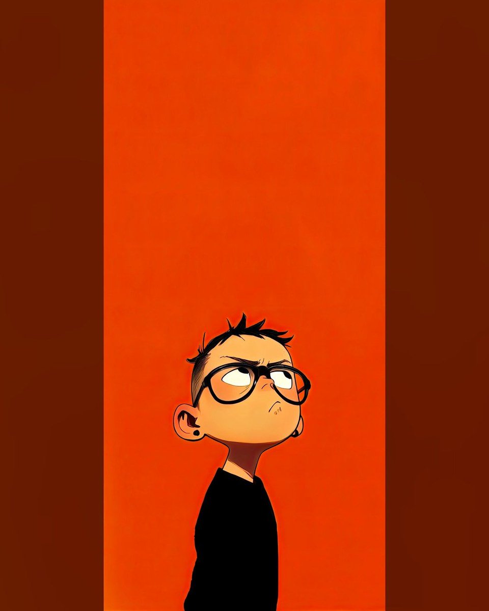 ZaPixelApp's tweet photo. Spiky hair, round glasses, bold orange backdrop — cartoon character vibes 🧡 Free in Zapixel → link in bio #cartoon #illustration #wallpaper https://t.co/1bvgTHjOC7