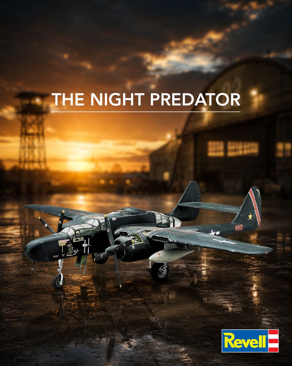 RevellUSA's tweet photo. The P-61 Black Widow brought fear to the skies with radar precision 📡 and heavy firepower 💥
Now you can build every detail from rotating turret 🔄 to exposed engine ⚙️ in 1:48 scale 🧱
Build the P-61 Black Widow here 👇
https://t.co/0jDQCSIDRI
#P61BlackWidow #WWIIAviation https://t.co/EfS0qFLVpV