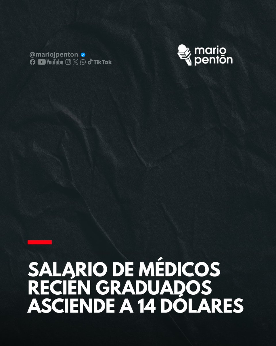 MarioJPenton's tweet photo. 🔴El régimen cubano fijó en 7,045 CUP mensuales el salario básico de un médico recién graduado, lo que equivale a unos 13–14 dólares al mes según el mercado informal. Aunque representa un aumento respecto a años anteriores, el ingreso sigue siendo insuficiente frente al alto costo de vida en la isla.

⭕La nueva escala salarial incluye incrementos para distintas categorías médicas y pagos adicionales por trabajo nocturno y especialidades críticas. Sin embargo, las propias autoridades reconocen que estos salarios no cubren la canasta básica, estimada en alrededor de 96,000 CUP mensuales.

⭕La baja remuneración ha contribuido a una fuerte salida de profesionales del sistema de salud, con decenas de miles de médicos que han abandonado el sector o trabajan en el extranjero, agravando la crisis sanitaria del país.

CON INFORMACIÓN DE CIBERCUBA