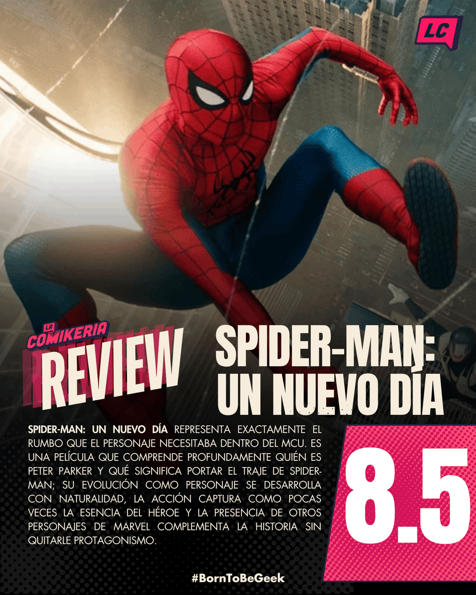 LaComikeria's tweet photo. #CINE 🕷️ #SPIDERMANUNNUEVODÍA | #Reseña

  🕸️#SpiderManBrandNewDay no solo es una gran película, también se convierte en la mejor aventura de #SpiderMan dentro del #MCU.  💓 @SonyPicturesMX 

#BornToBeGeek

En nuestra #review te contamos por qué ➡  https://t.co/oxcS1Sx3rK https://t.co/iI7bTk5OPw